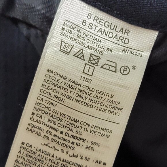 Old Navy Pixie Mid Rise Cropped Pant Womens 8 Regular Navy Flat Front Pant Work - Picture 5 of 5